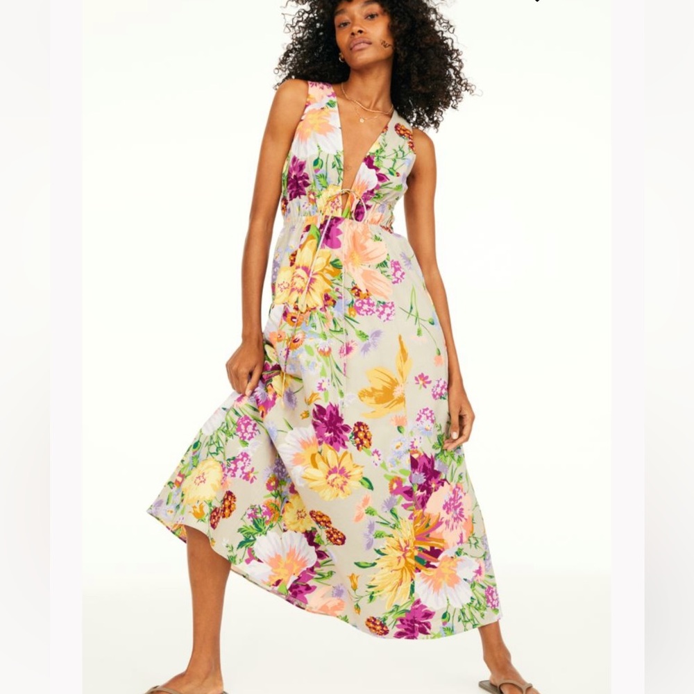 Taupe Floral Dress